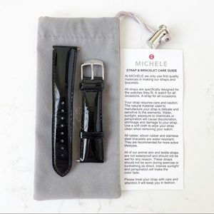 Michele Black Patent Leather 20mm Watch Band